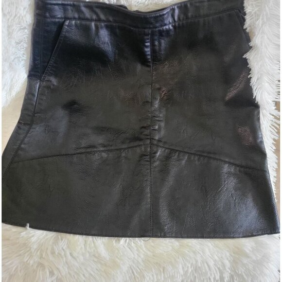 LDYP Wear Black Faux Leather A-Line Mini Skirt High Waist -M - Picture 6 of 8